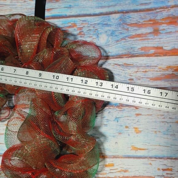 Candy Cane Wreath Green & Red Winter Christmas Wreath - Picture 4 of 6